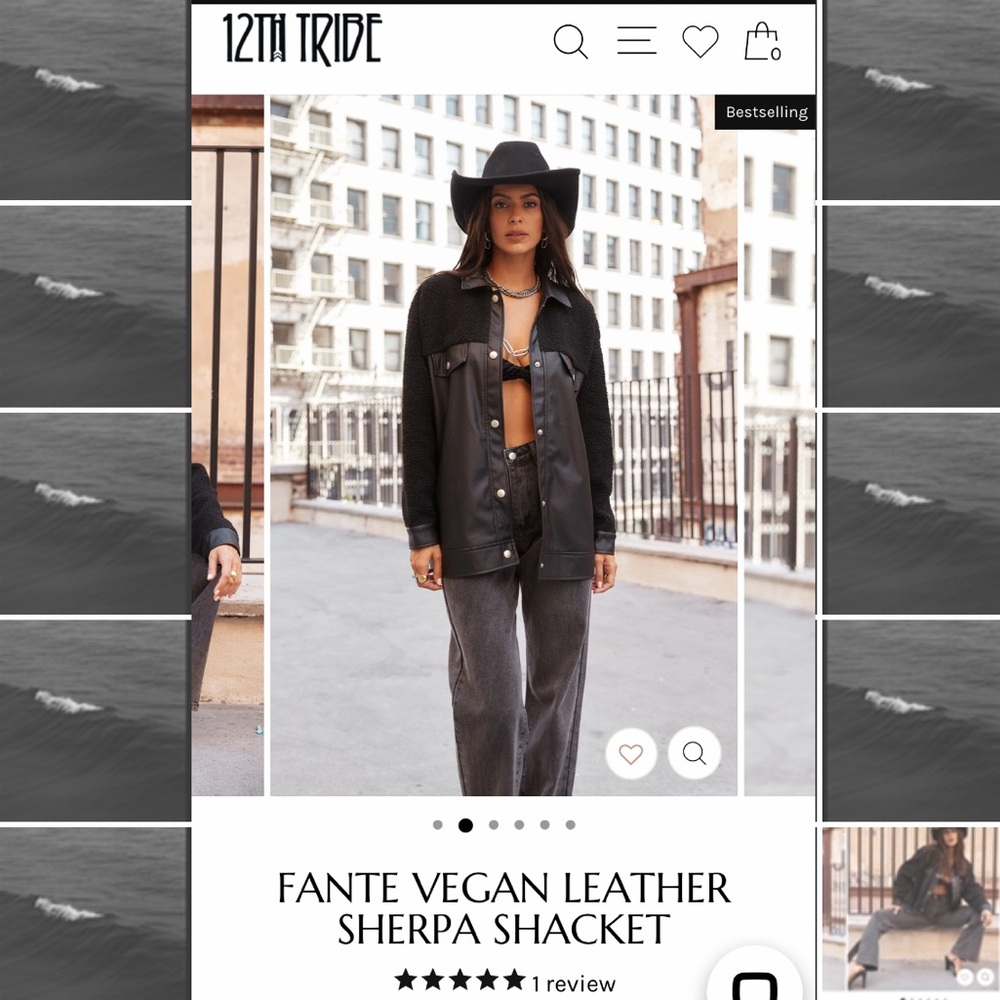 Fante Vegan Leather Sherpa Shacket